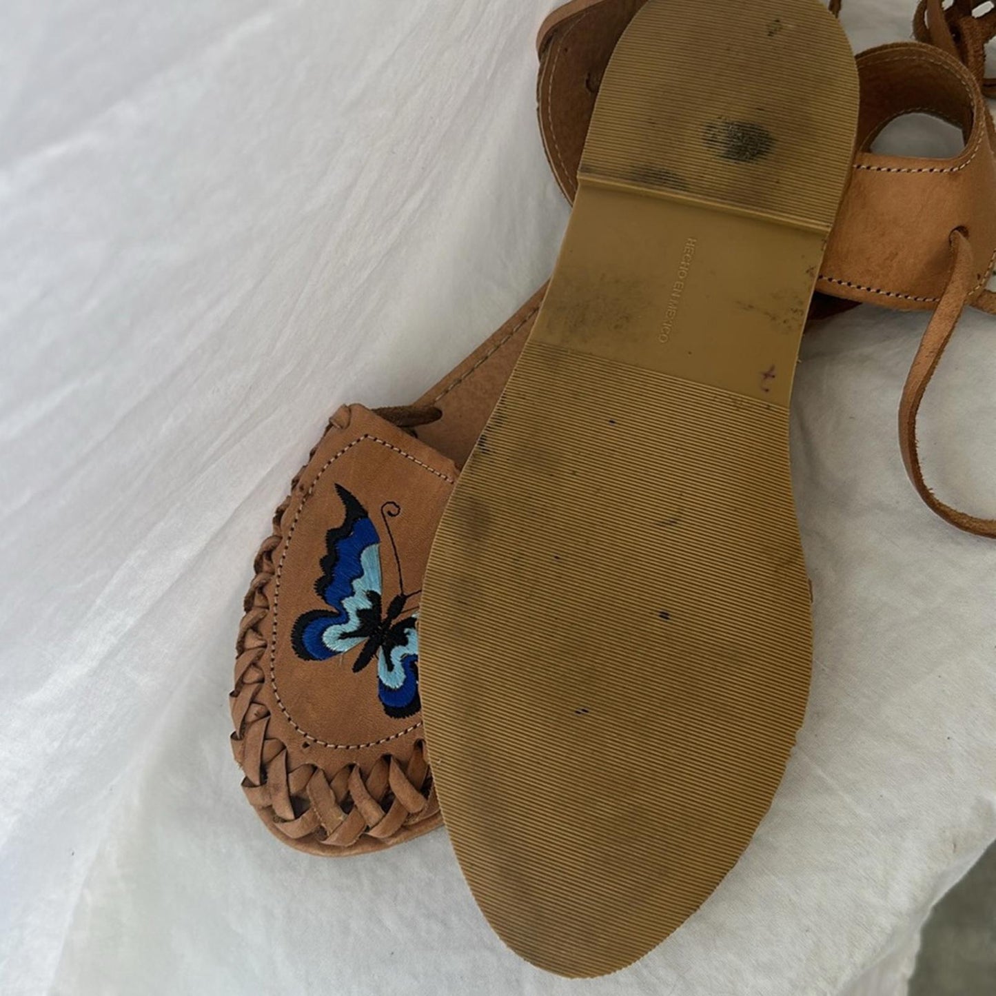 Mexican leather, fisherman, butterfly huarache/sandals, sz US 10/ MX 27