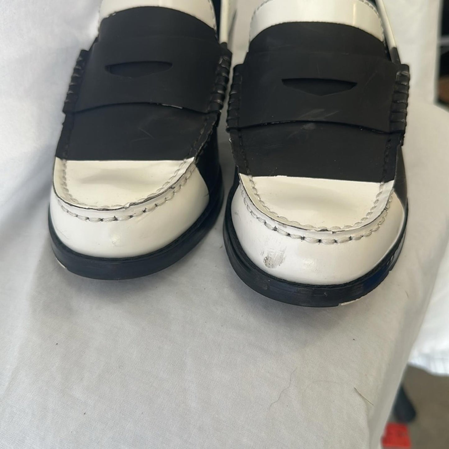Calvin Klein Women Pamelyn New Black/White Heels Pumps Slip On Shoes Sz 8 Ladies