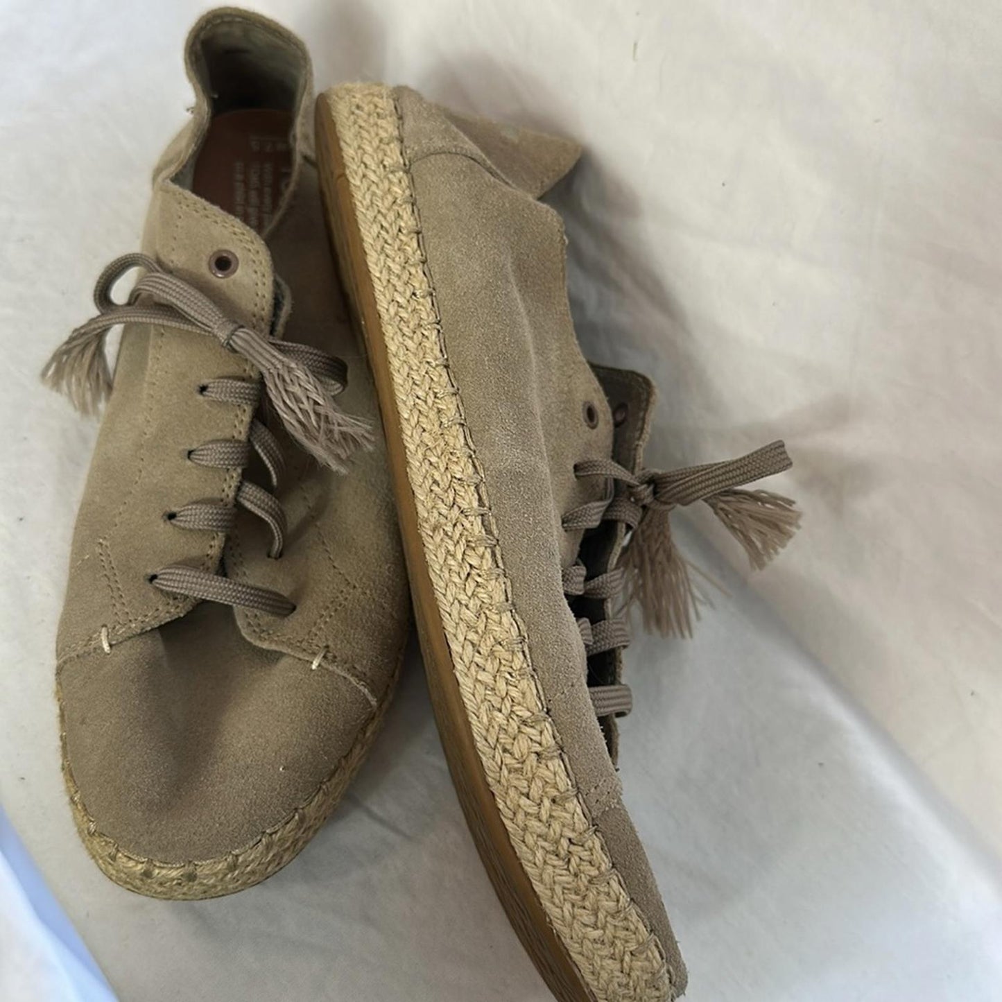 Toms Taupe Suede Lace-Up Shoes