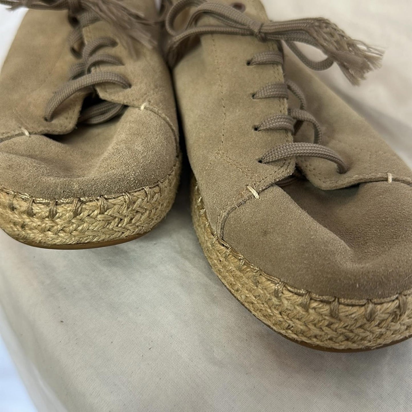 Toms Taupe Suede Lace-Up Shoes