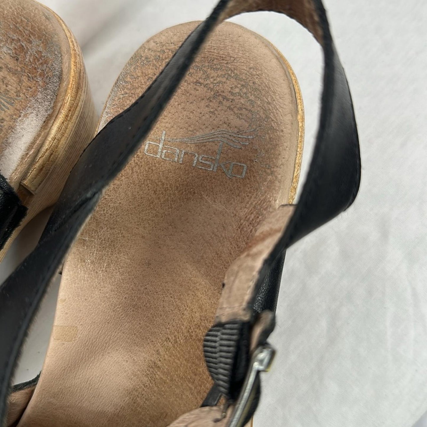 DANSKO, Black Leather Fisherman Women's Sandals Clogs, Sz 40