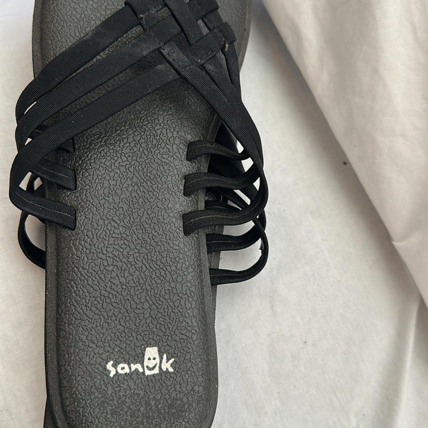 SANUK Yoga Sandy II, Black Women's Sandals, Sz 8