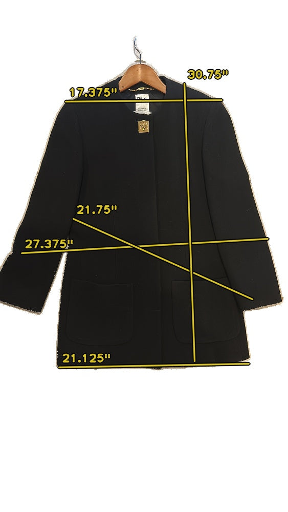 CELINE Wool Black Women's Jacket & Skirt suit, FR Sz 42