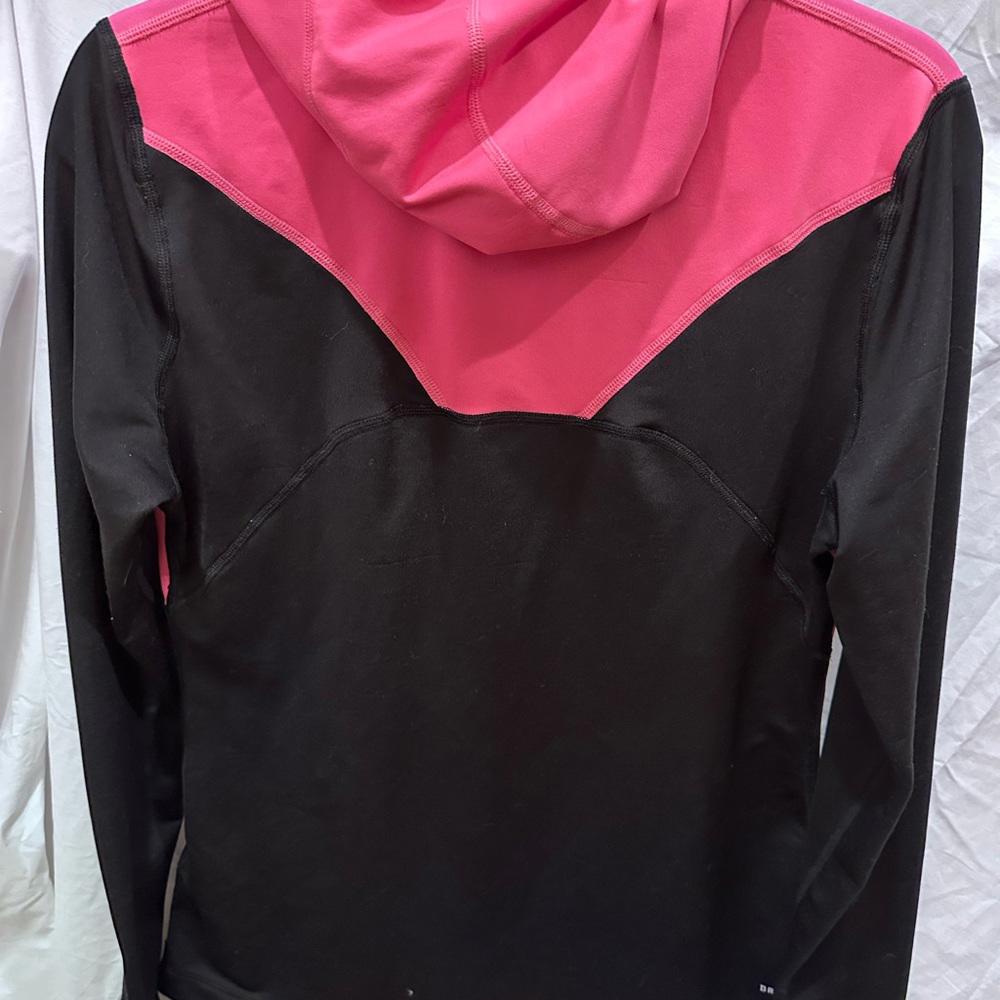 Nike Dri-Fit Running Top Hoodie Shirt, Long-Sleeve, Pink/Black Women's Sz L