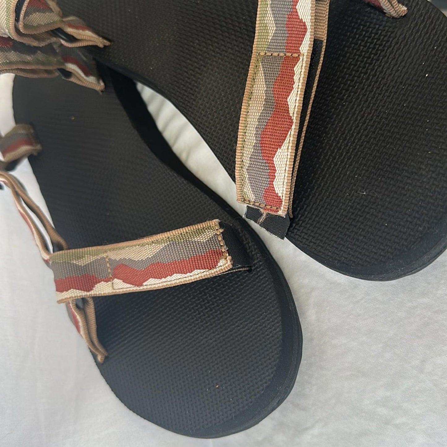 TEVA, Men’s Black and Brown Outdoor Sandals with Adjustable Straps, Sz 12