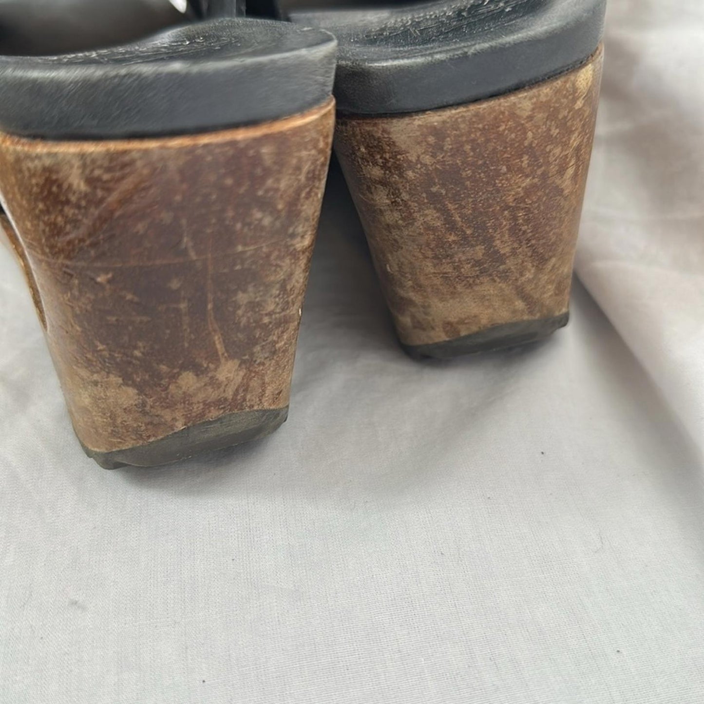 Dansko Limited Edition Sage Wedge Black Leather, made in Brazil, Sz 40