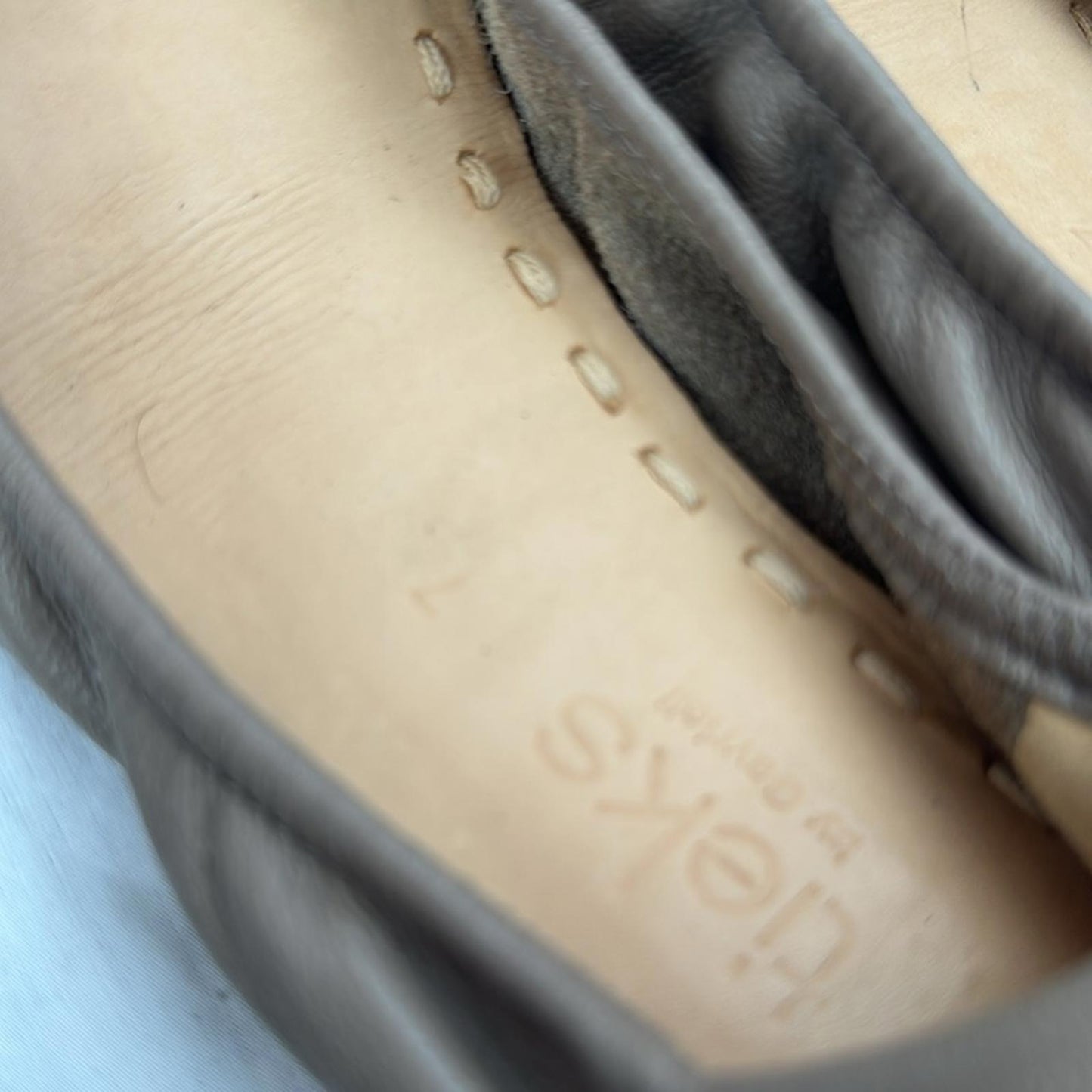 TIEKS, Beige Leather Ballet Flats, Sz 7