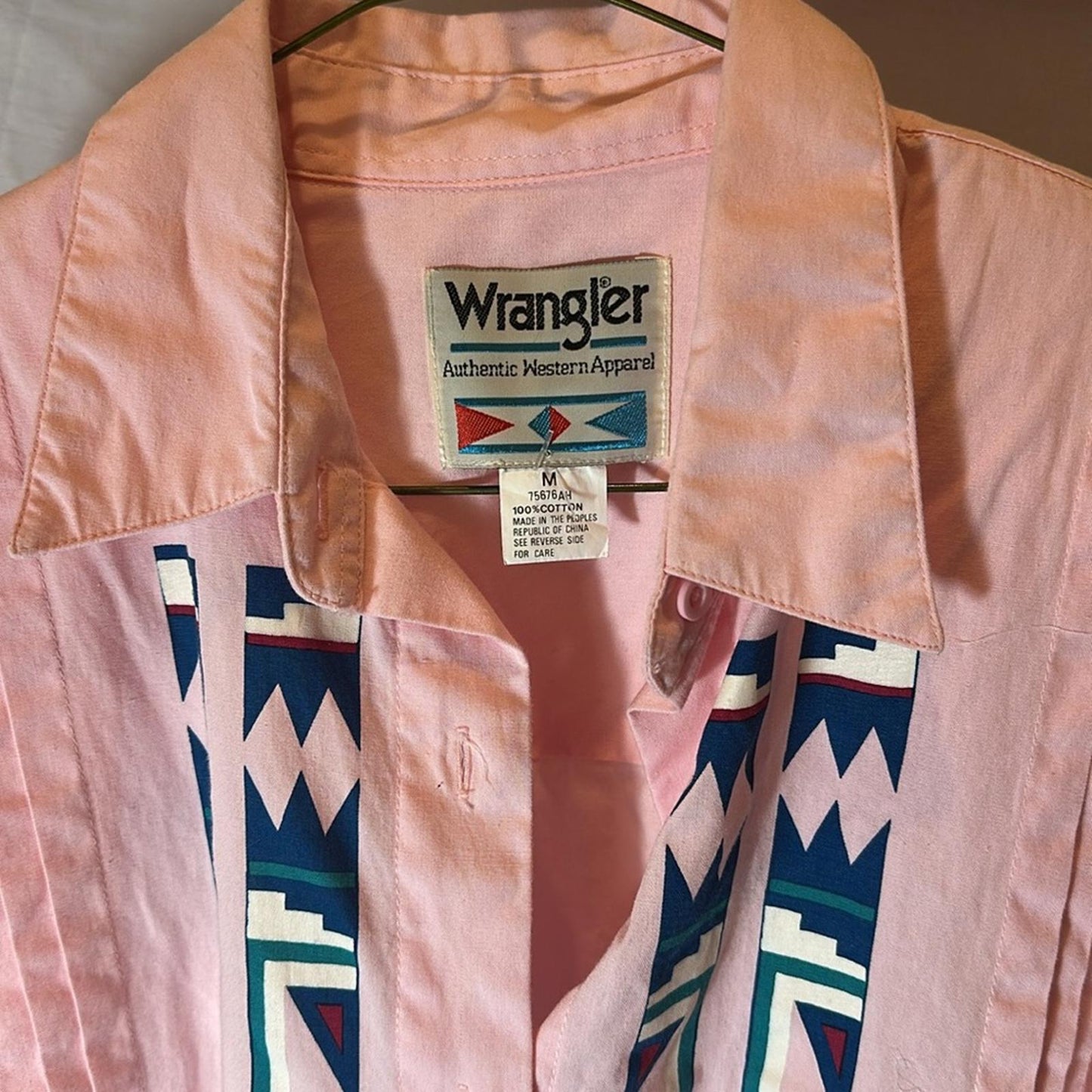 Wrangler Vintage Pink Western Shirt, Sz M