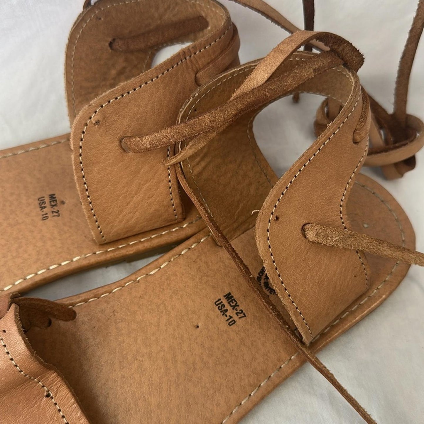 Mexican leather, fisherman, butterfly huarache/sandals, sz US 10/ MX 27