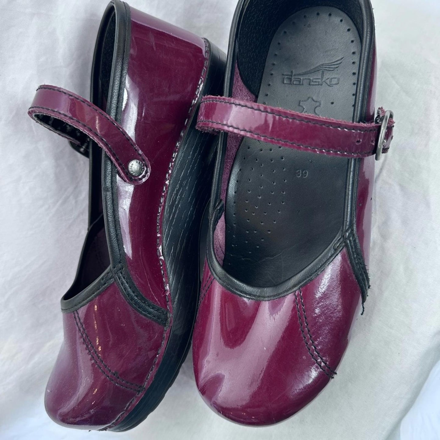 DANSKO, Women's Burgundy Mary Jane Shoes, Sz 39