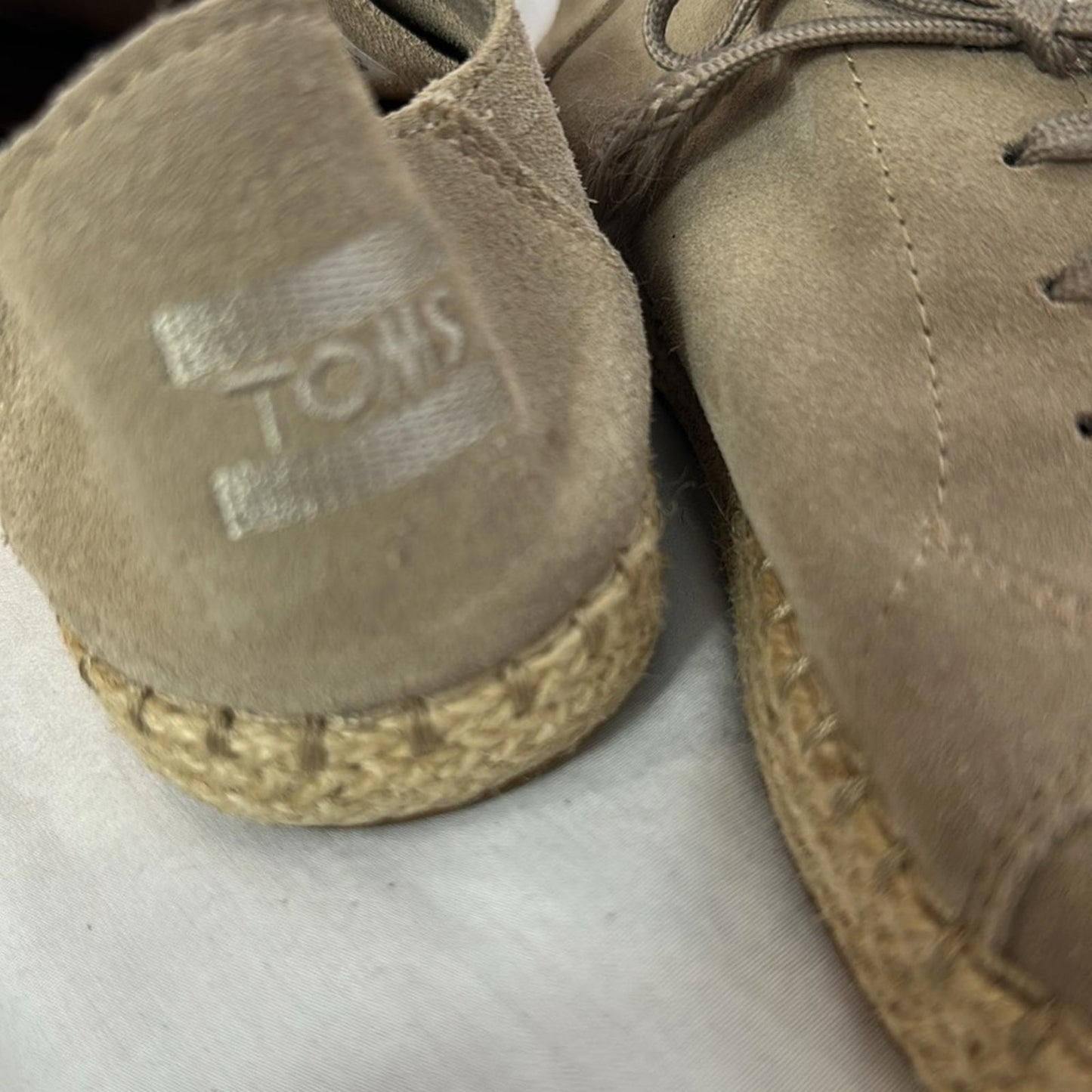 Toms Taupe Suede Lace-Up Shoes