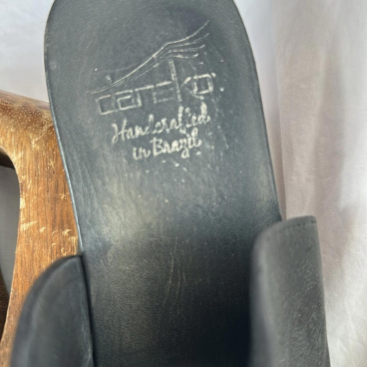 Dansko Limited Edition Sage Wedge Black Leather, made in Brazil, Sz 40