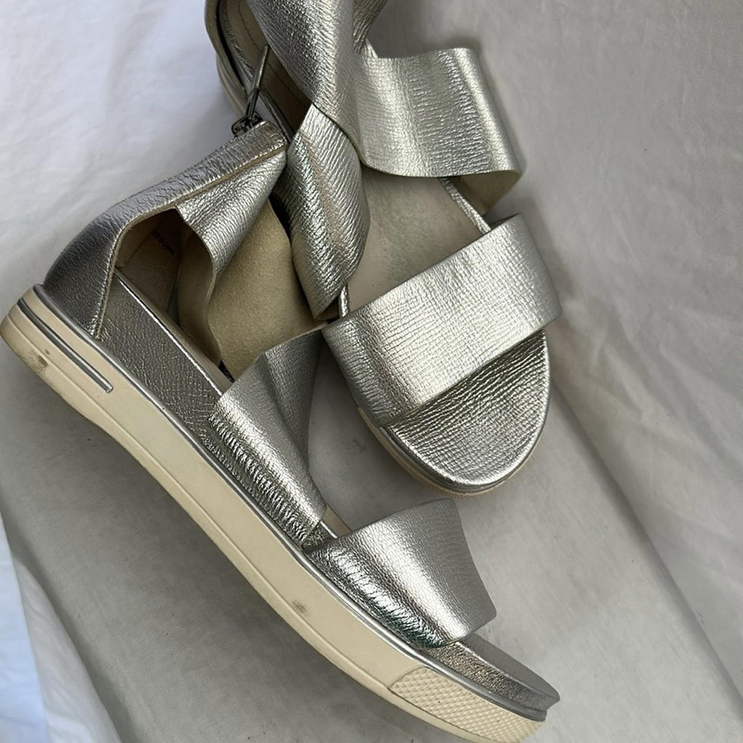 EILEEN FISHER, Silver Women's Gladiator Sandals