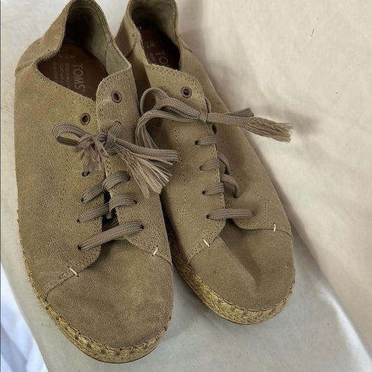 Toms Taupe Suede Lace-Up Shoes