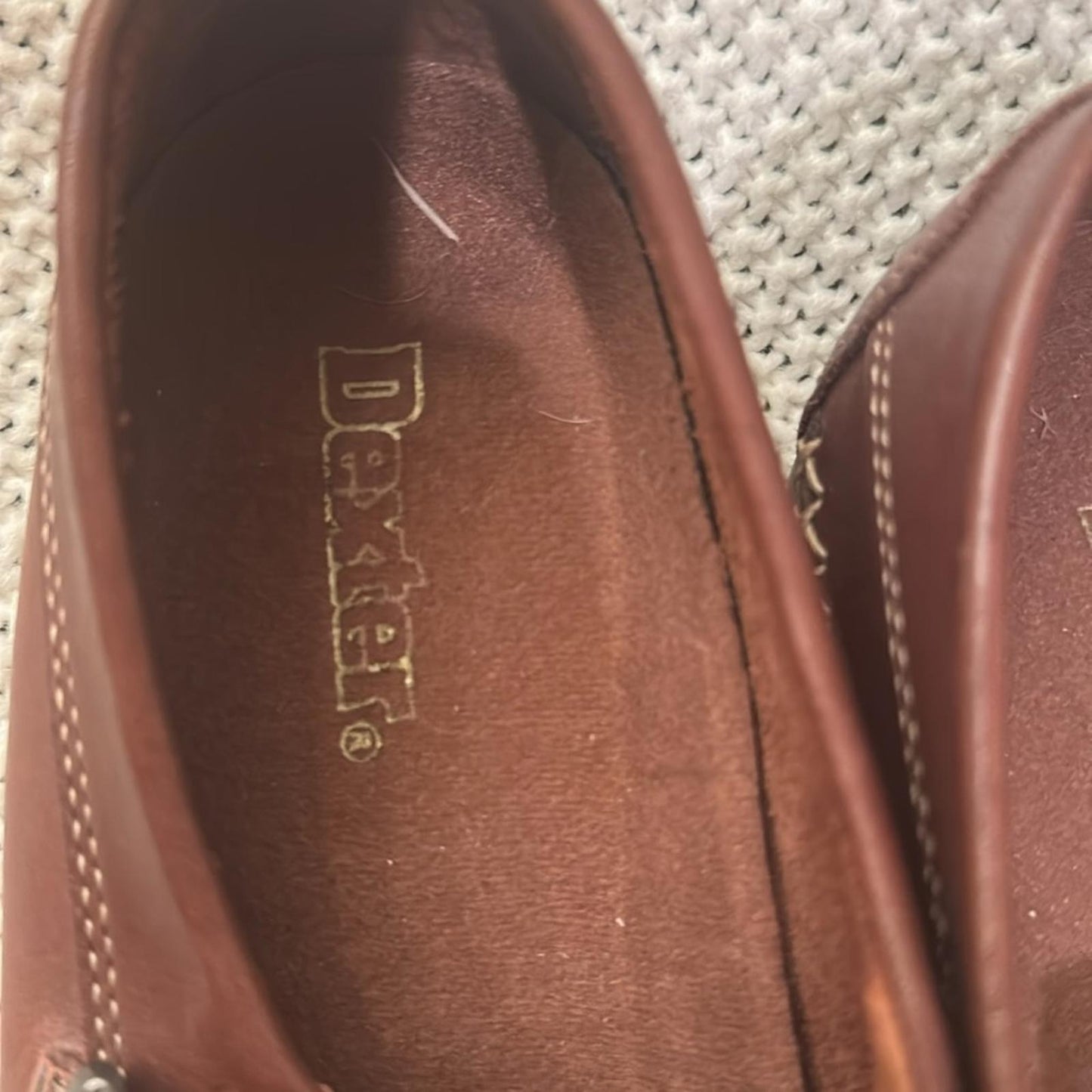 DEXTER women’s 9 brown leather Mary Jane t-strap loafers fisher man sandal