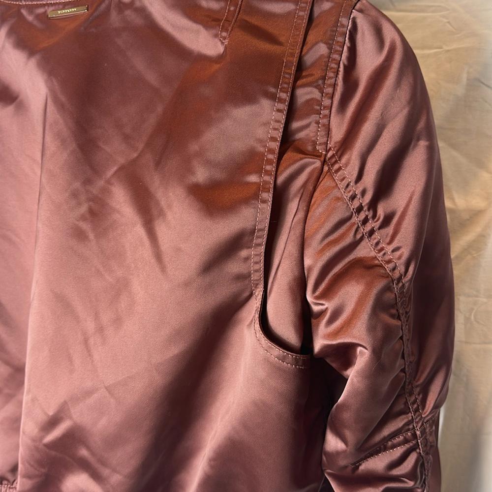 Burberry Burgundy Bomber Jacket, Sz 8, Burgundy