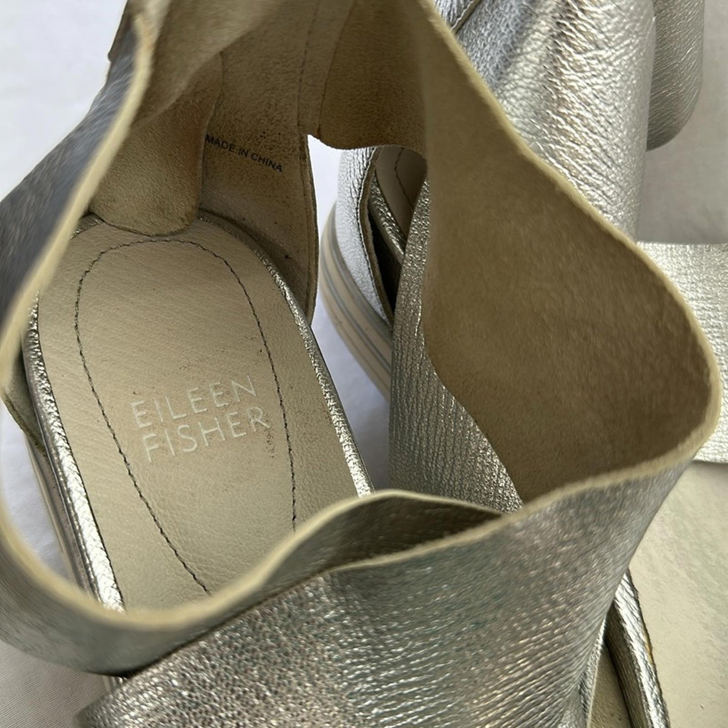 EILEEN FISHER, Silver Women's Gladiator Sandals