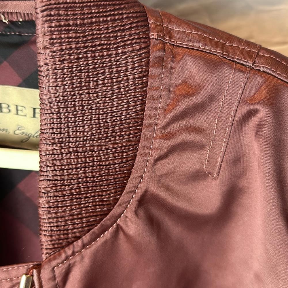 Burberry Burgundy Bomber Jacket, Sz 8, Burgundy