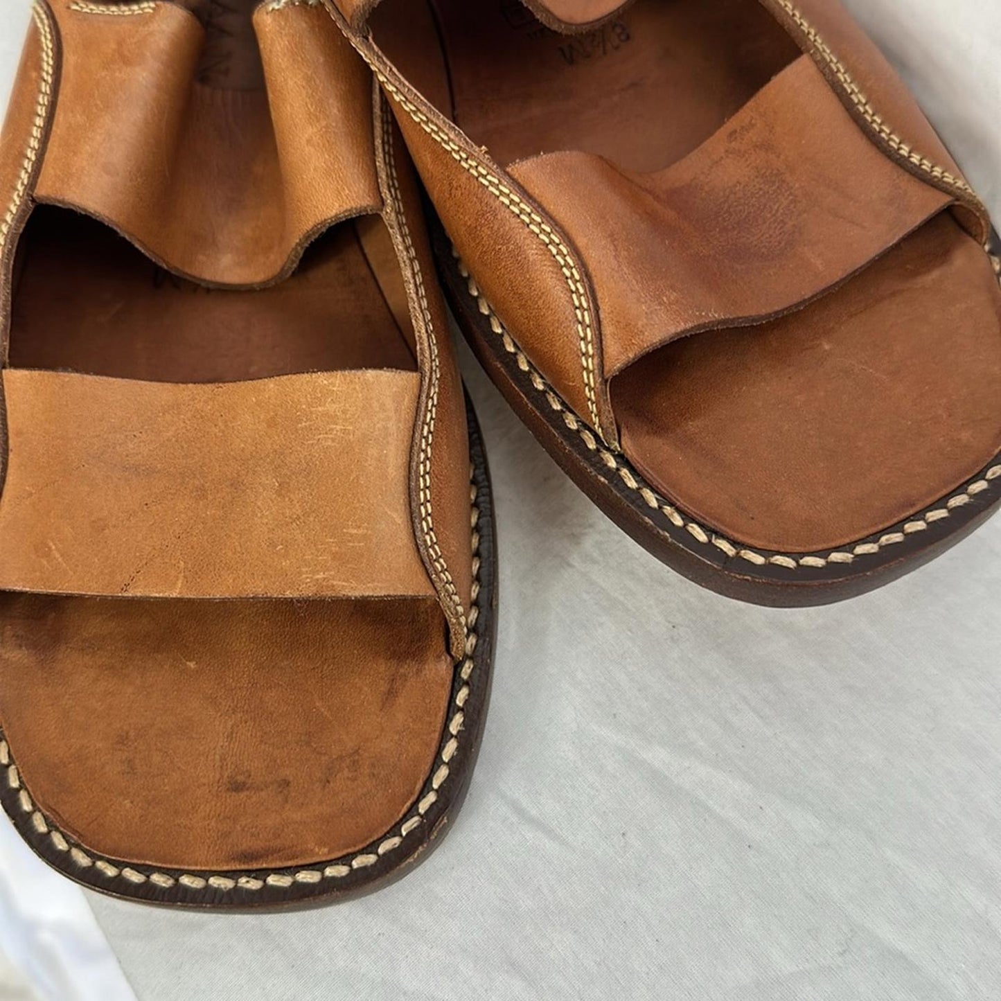 COLE HAAN, Men's Brown Leather Fishermen Sandals, Sz 8.5 M