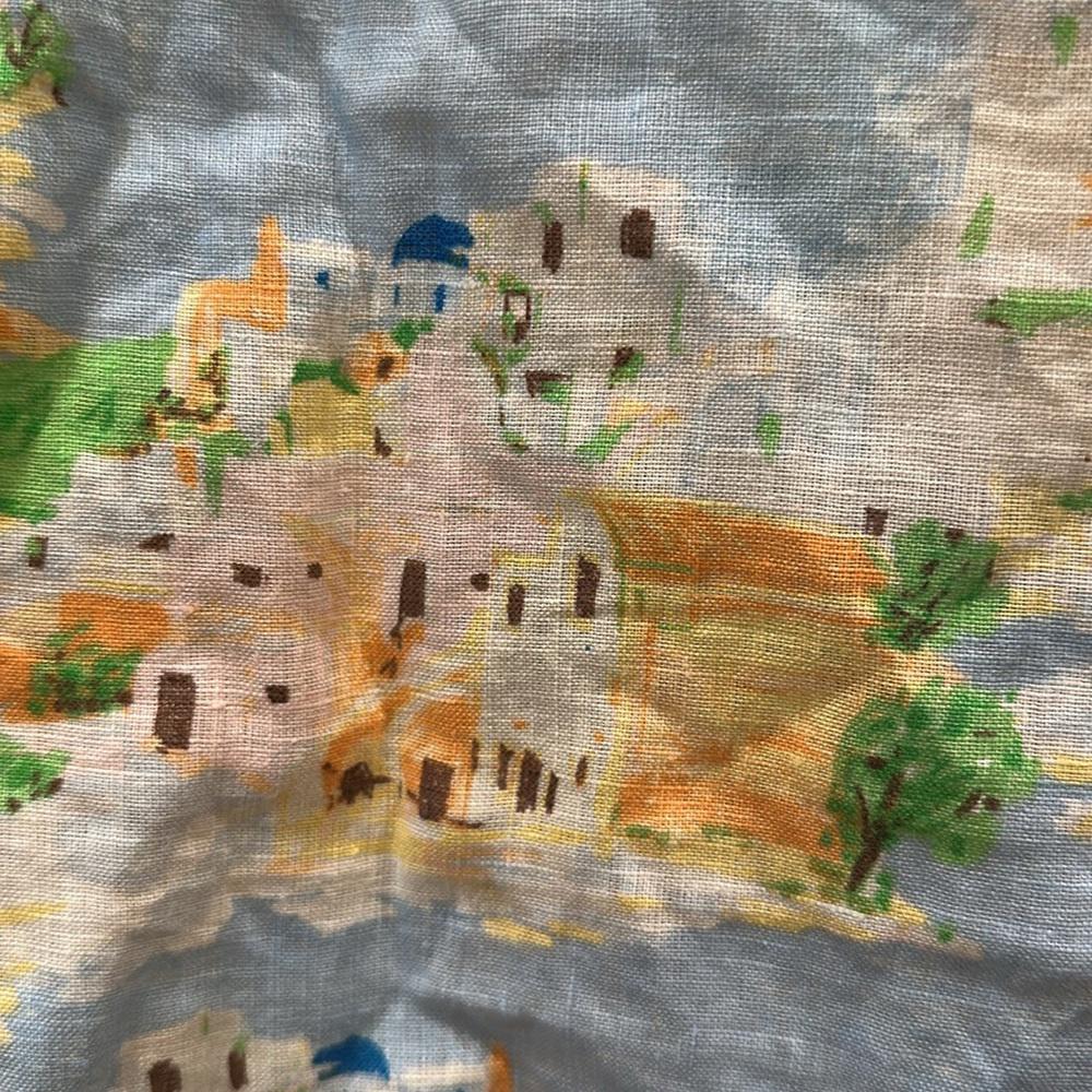 Cynthia Rowley 100% Linen Plus Size Colorful Printed Blouse Size 3X