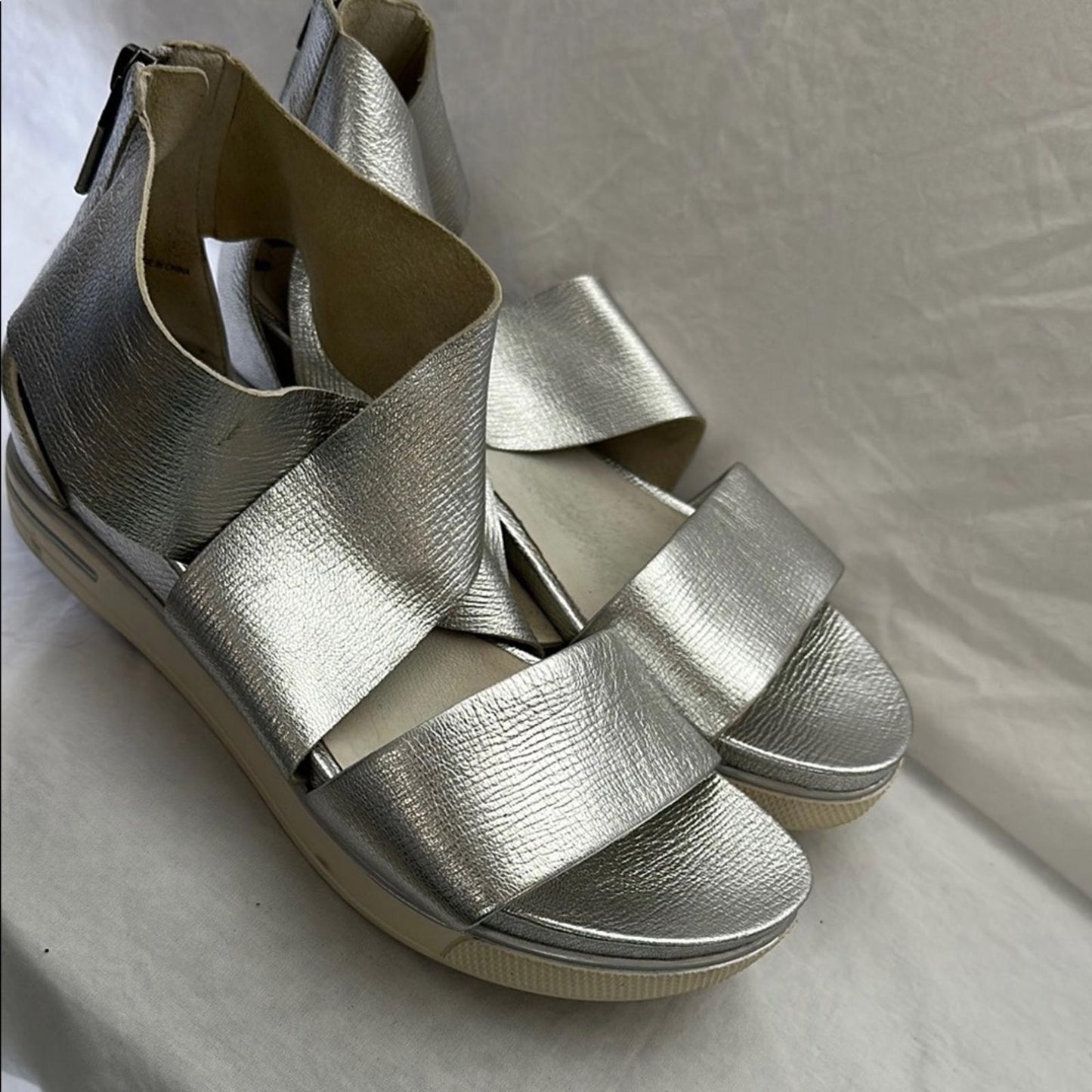 EILEEN FISHER, Silver Women's Gladiator Sandals