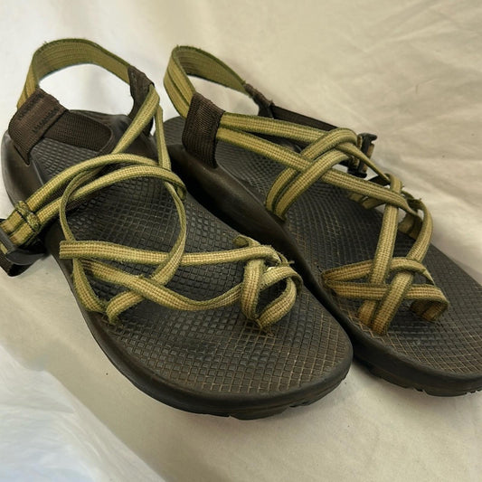 Chaco ZX2 Yampa Double Strap Green Tan Women’s Size 9