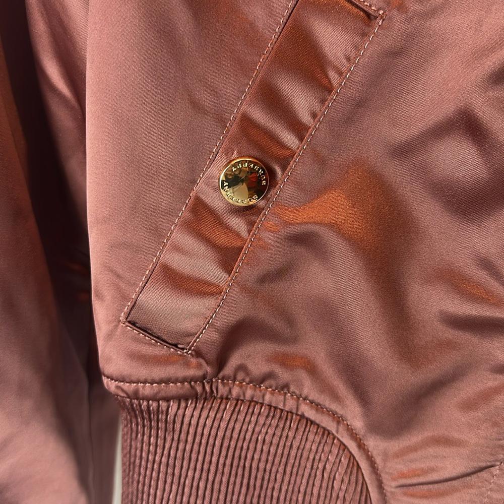 Burberry Burgundy Bomber Jacket, Sz 8, Burgundy
