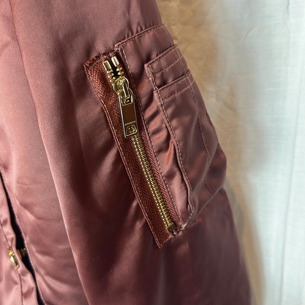 Burberry Burgundy Bomber Jacket, Sz 8, Burgundy